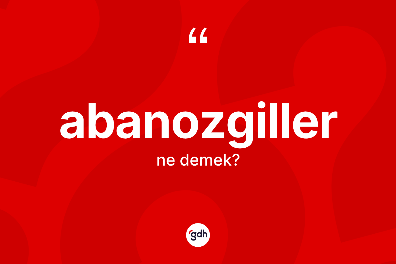 Abanozgiller ne demek? Abanozgiller kelimesinin TDK'ya göre açıklaması nedir?