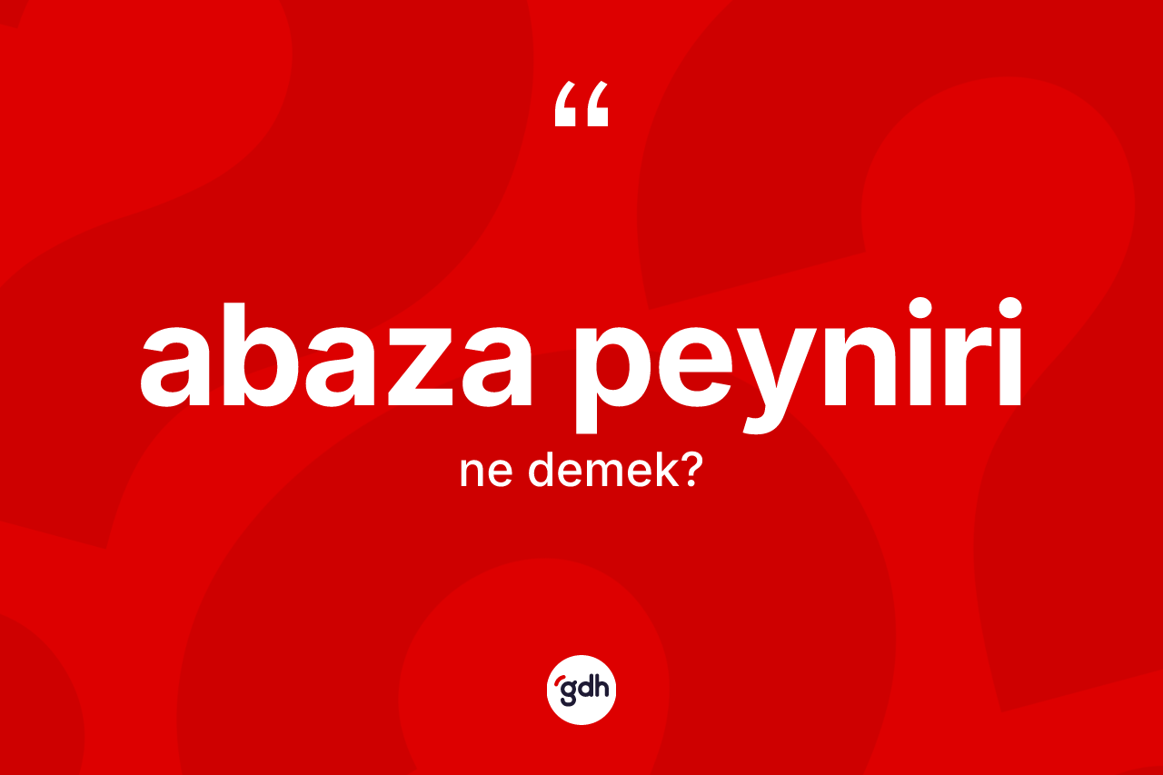 Abaza peyniri ne demek? Abaza peyniri kelimesinin TDK'ya göre açıklaması nedir?