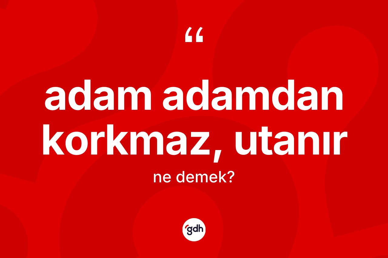 Adam adamdan korkmaz, utanır sözü neyi anlatır? Adam adamdan korkmaz, utanır ifadesi hangi durumlarda kullanılır