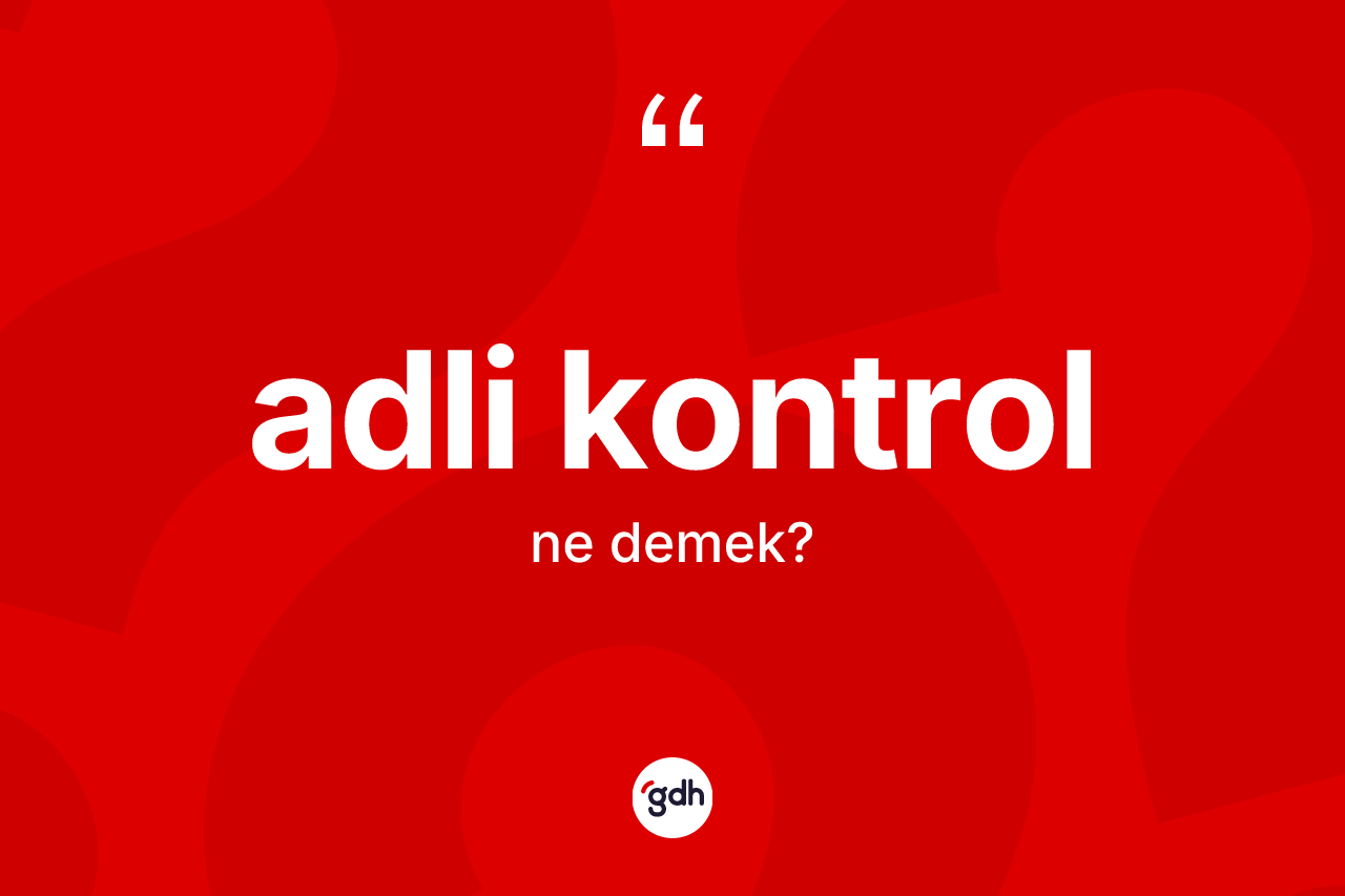 Adli kontrol ne demek? Adli kontrolun TDK'ya göre anlamı nedir?