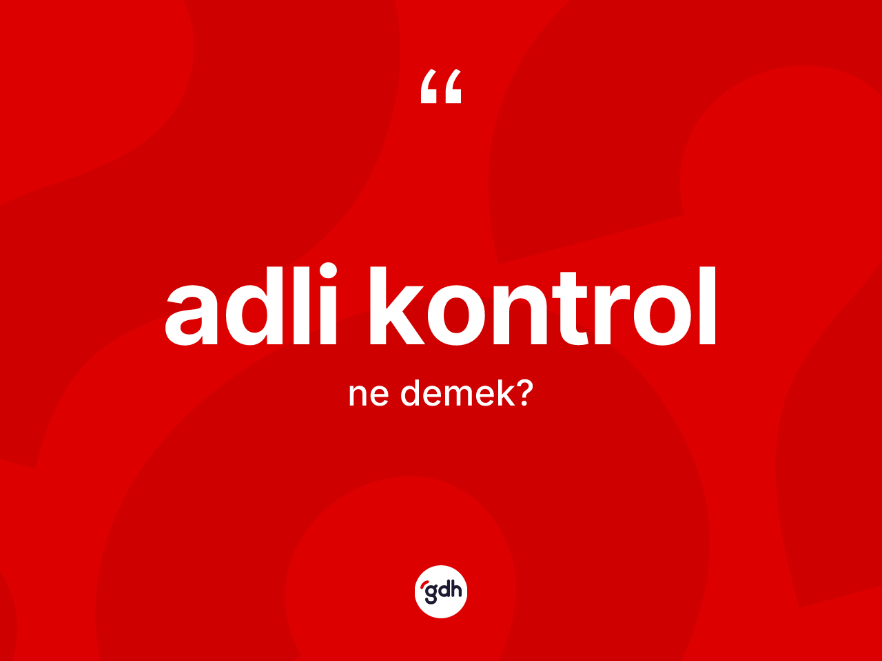 Adli kontrol ne demek? Adli kontrolun TDK'ya göre anlamı nedir?