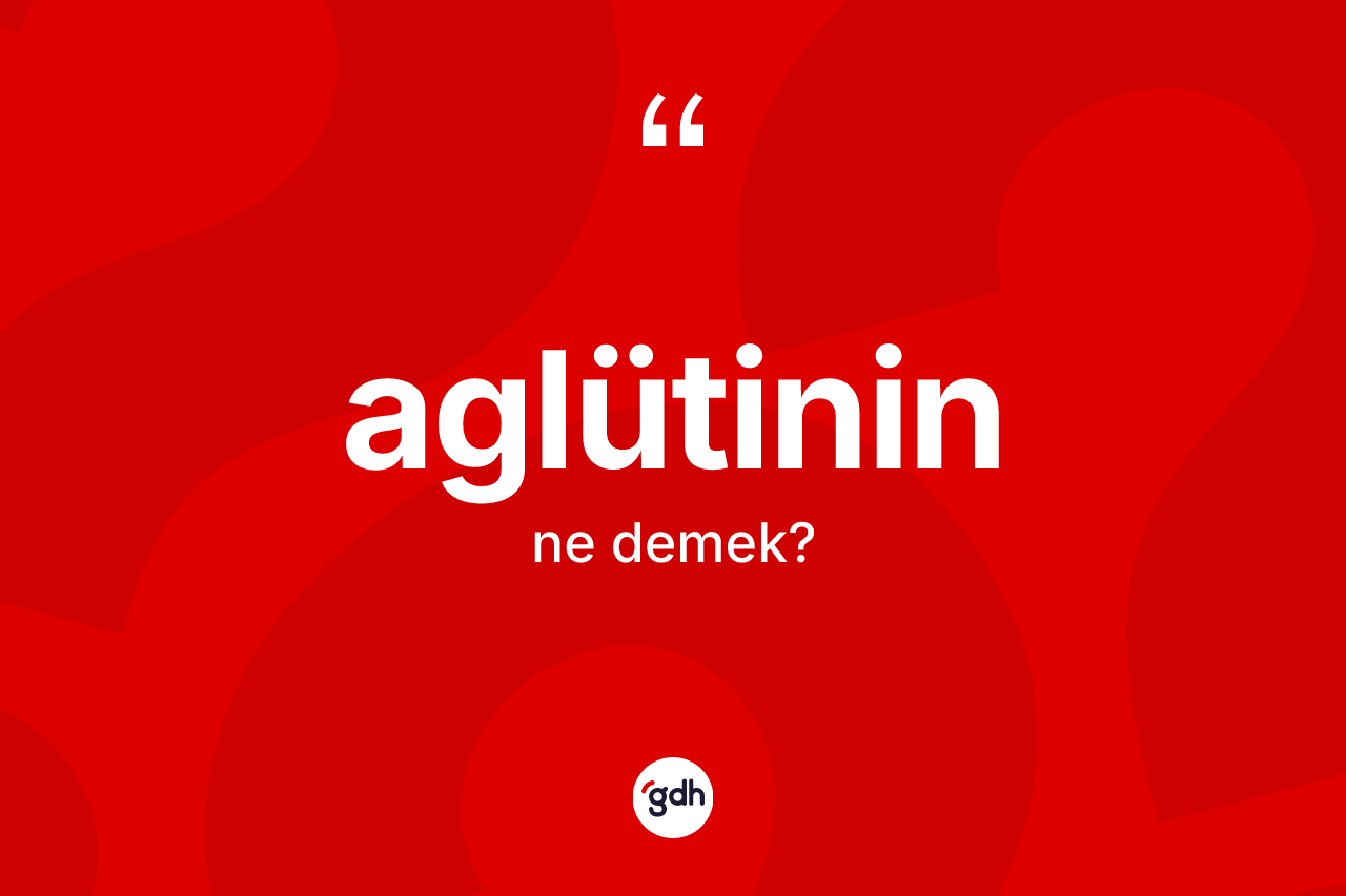 Aglütinin kelimesi ne anlama gelir? Aglütininin TDK'ya göre anlamı nedir?