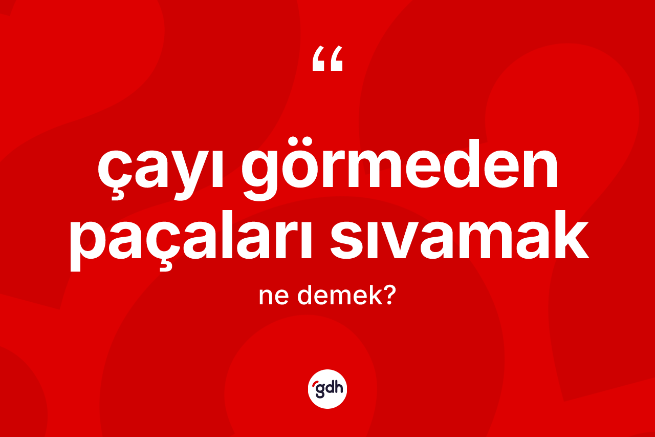 Çayı görmeden paçaları sıvamak ifadesinin kısaca tanımı nedir? Çayı görmeden paçaları sıvamak ifadesi nerede kullanılır?