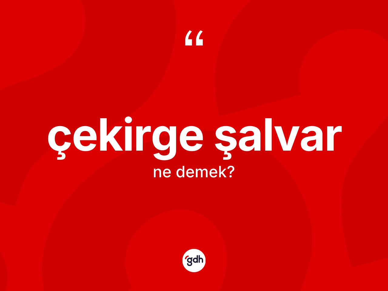 Çekirge şalvar kelimesi ne demek? Çekirge şalvarın TDK'ya göre anlamı nedir?