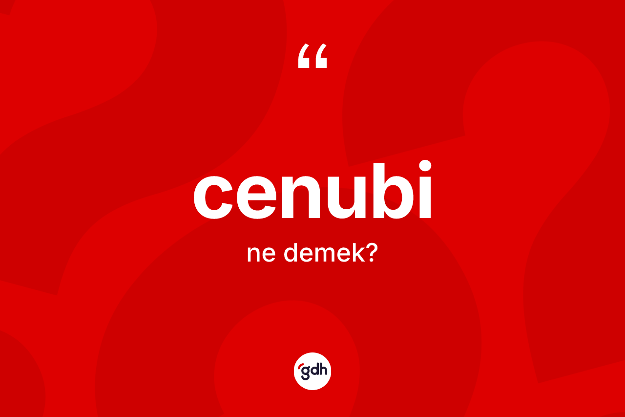Cenubi kelimesinin anlamı nedir? Cenubinin kısaca tanımı nedir?
