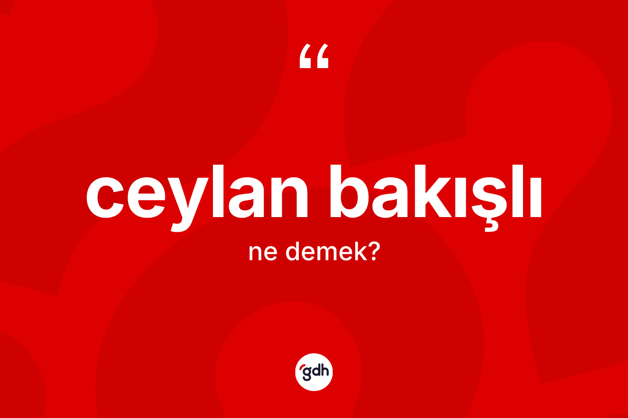 Ceylan bakışlı kelimesinin anlamı nedir? Ceylan bakışlının TDK'ya göre anlamı nedir?