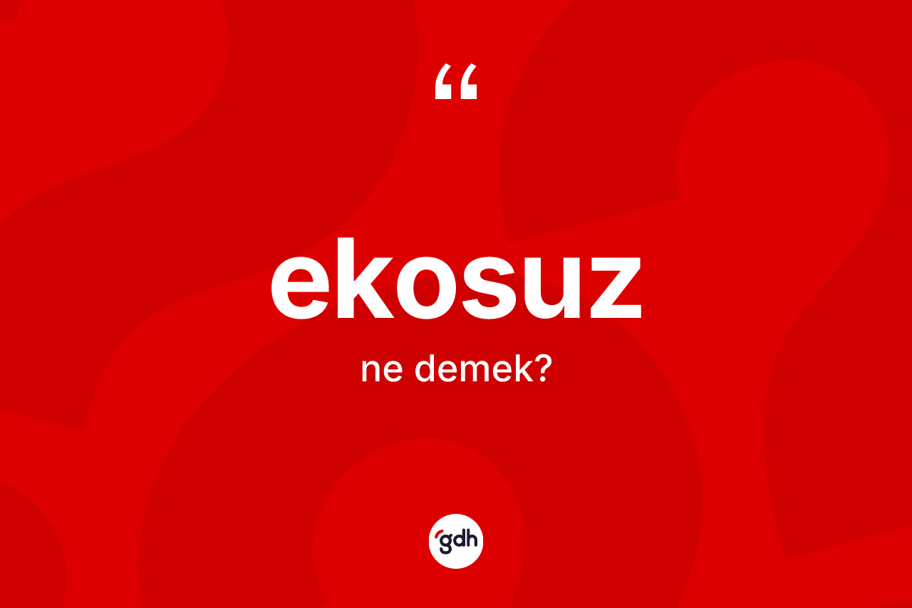 Ekosuz kelimesinin sözlükteki tanımı nedir? Ekosuz kelimesinin TDK anlamı nedir?