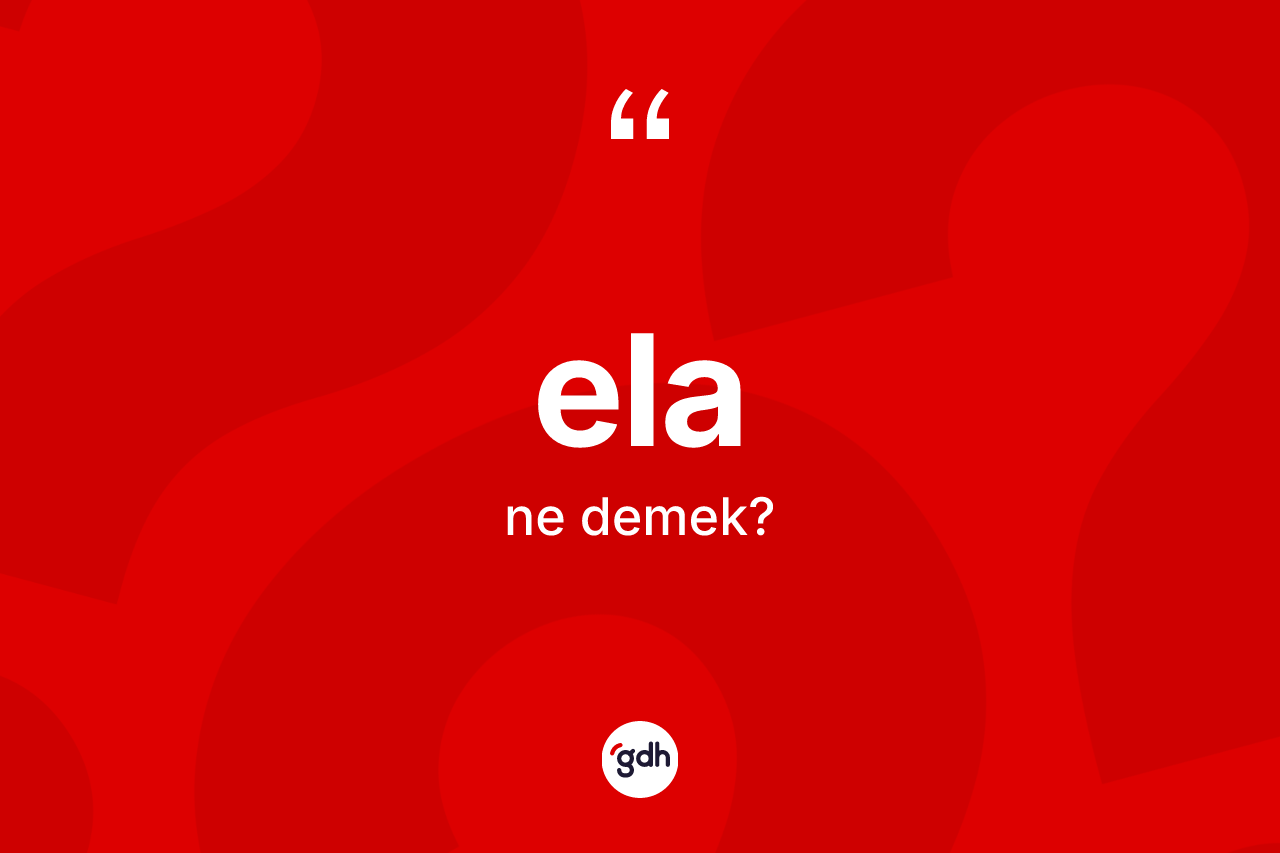 Ela kelimesinin anlamı nedir? Elanın TDK'ya göre anlamı nedir?