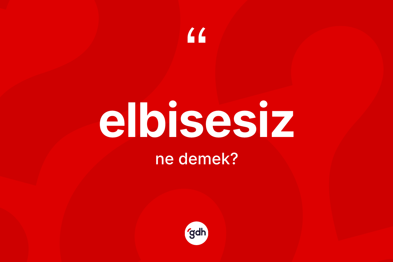 Elbisesiz kelimesinin anlamı nedir? Elbisesiz kelimesinin özellikleri nelerdir?