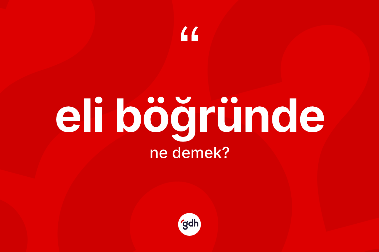 Eli böğründe kelimesi ne anlama gelir? Eli böğründe kelimesinin TDK anlamı nedir?