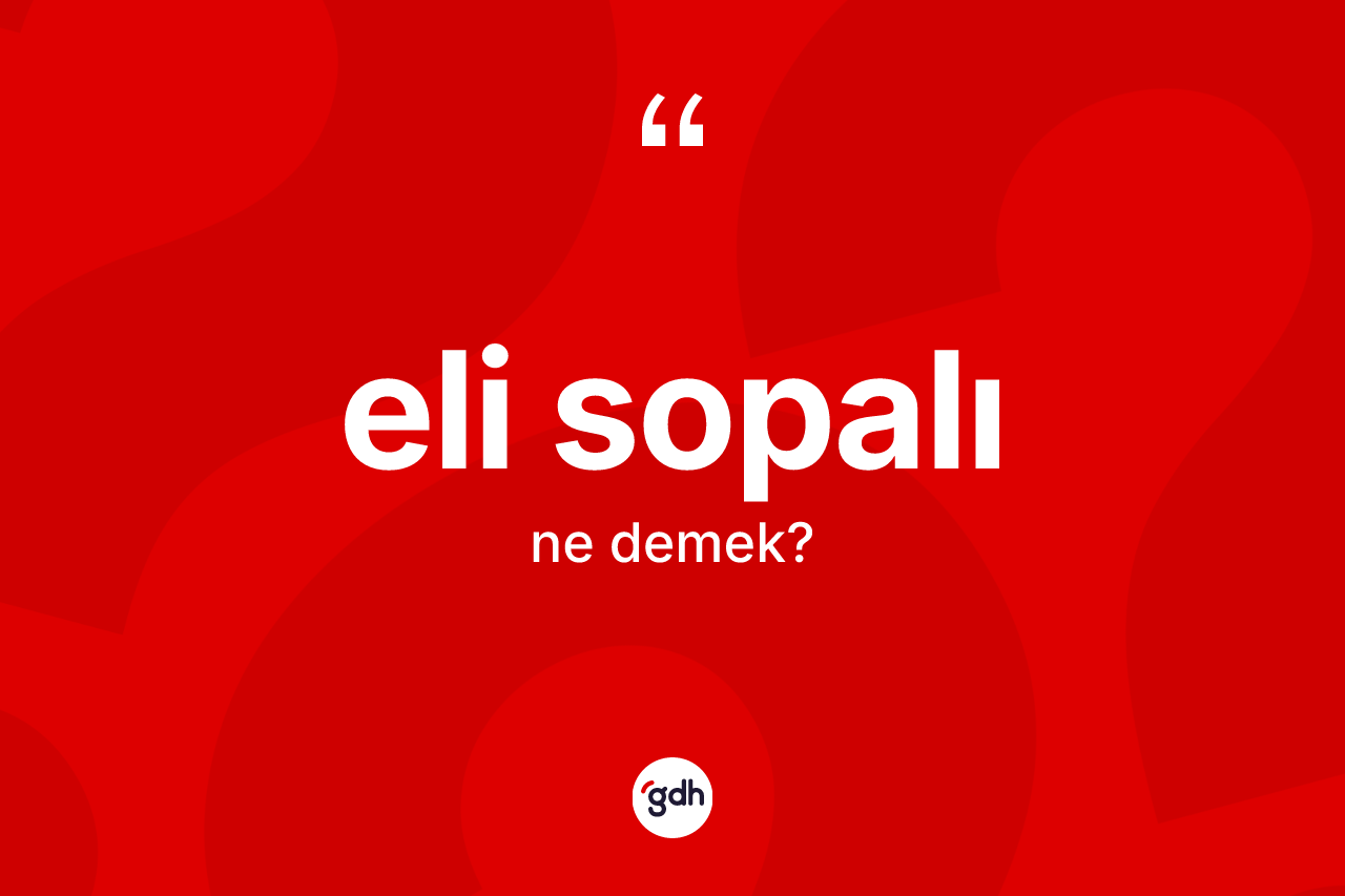 Eli sopalı kelimesinin tanımı nedir? Eli sopalı kelimesinin TDK'ya göre açıklaması nedir?