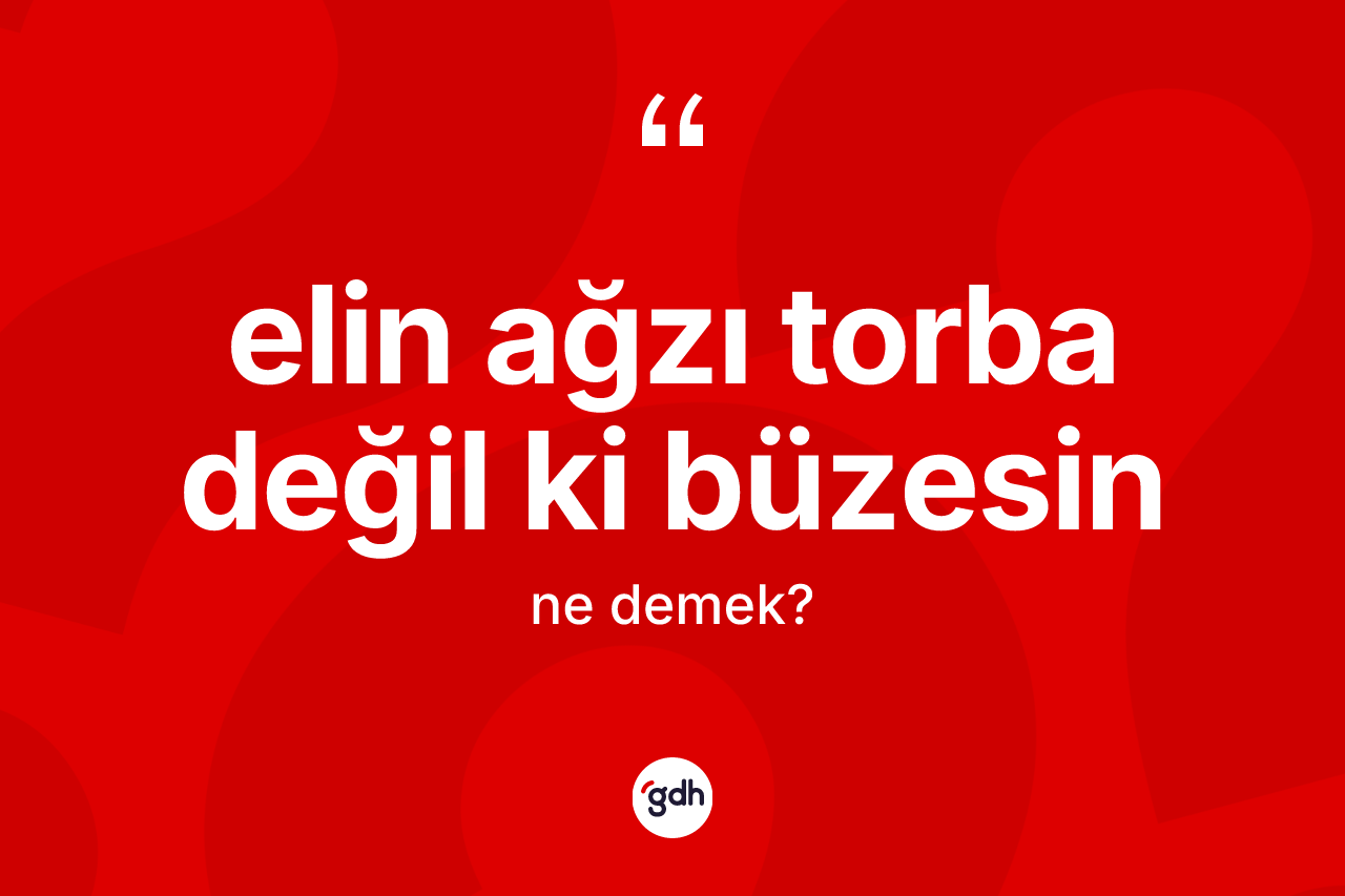 Elin ağzı torba değil ki büzesin nedir? Elin ağzı torba değil ki büzesin ifadesi nerede kullanılır?