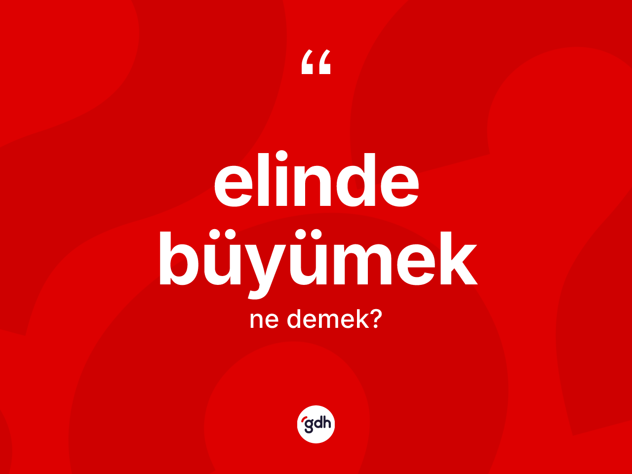 Elinde büyümek ifadesinin anlamı nedir? Elinde büyümek ifadesinin TDK anlamı nedir?