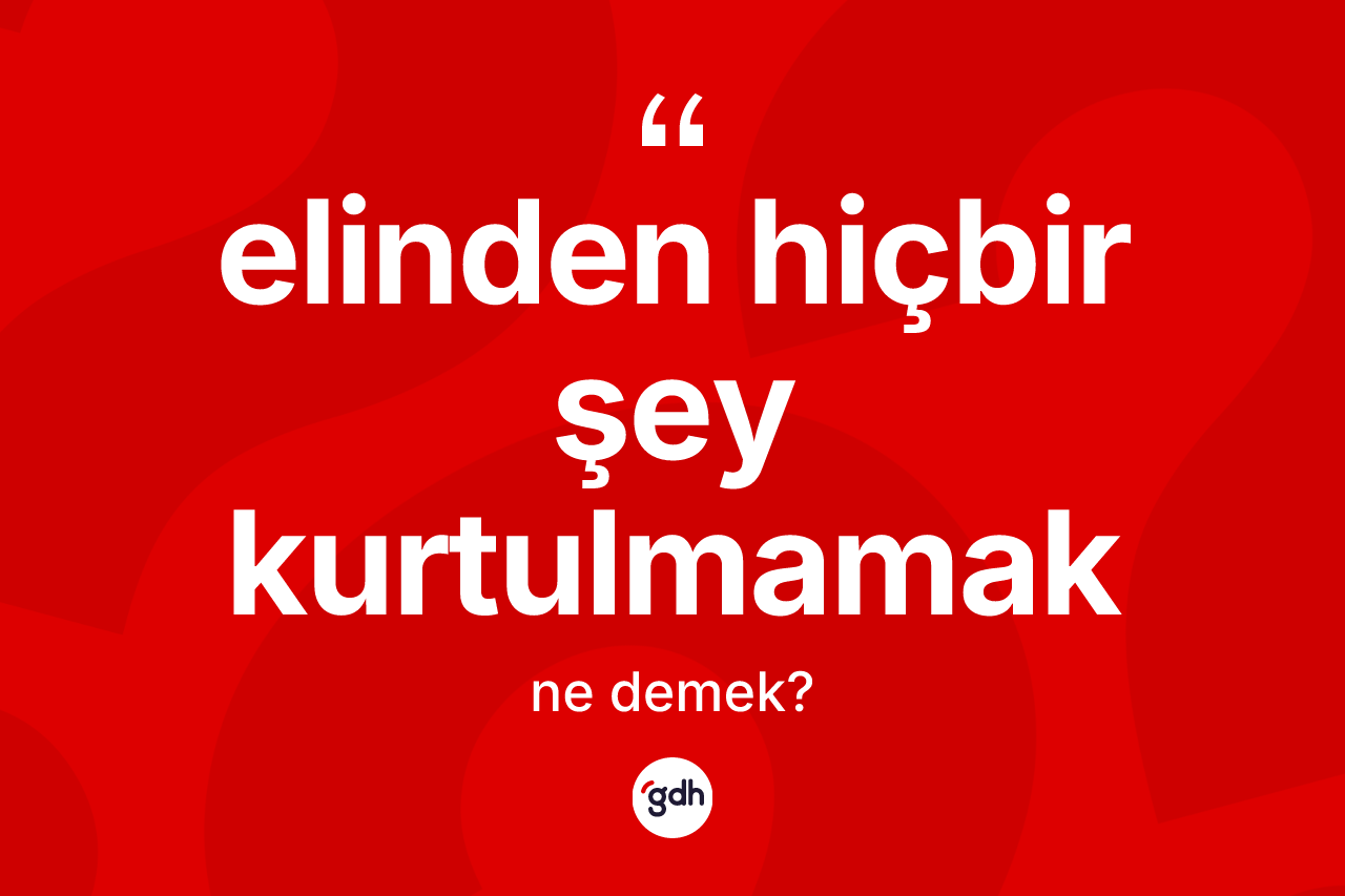 Elinden hiçbir şey kurtulmamak ifadesi ne anlama gelir? Elinden hiçbir şey kurtulmamak ifadesinin kaç farklı anlamı var?