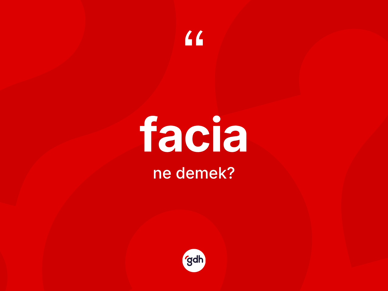 Facia kelimesinin tanımı nedir? Facia kelimesinin TDK'ya göre açıklaması nedir?