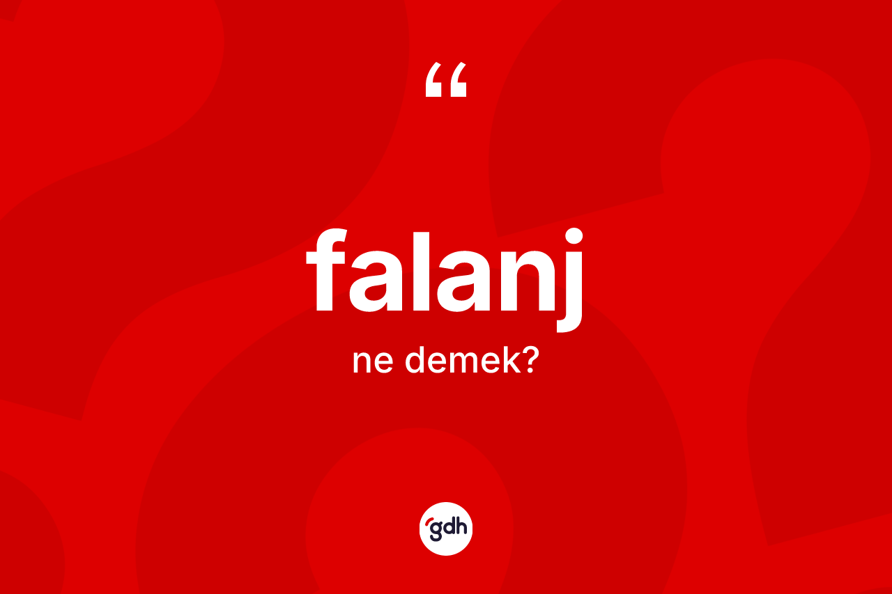 Falanj kelimesinin sözlükteki tanımı nedir? Falanjın TDK'ya göre anlamı nedir?
