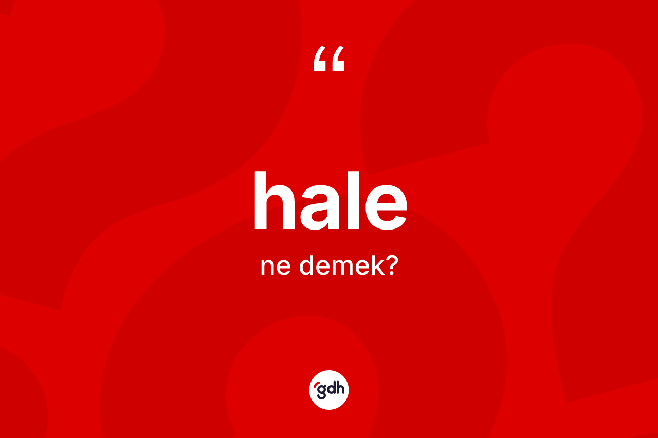 Hale kelimesinin anlamı nedir? Halenin TDK'ya göre anlamı nedir?