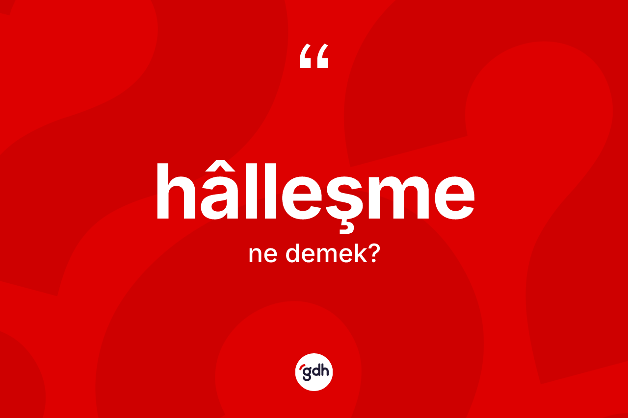 Hâlleşme kelimesi nedir? Hâlleşmenin TDK'ya göre anlamı nedir?