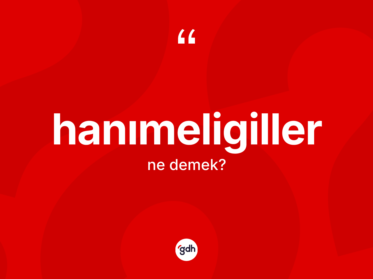 Hanımeligiller ne demek? Hanımeligillerin kısaca tanımı nedir?