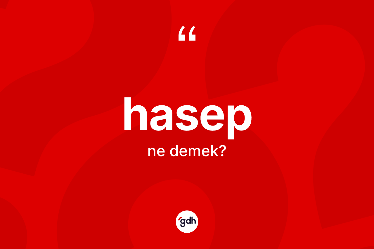 Hasep kelimesinin tanımı nedir? Hasep kelimesinin TDK anlamı nedir?