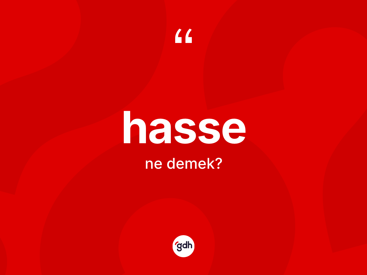 Hasse kelimesi ne anlama gelir? Hasse kelimesinin kaç farklı anlamı var?