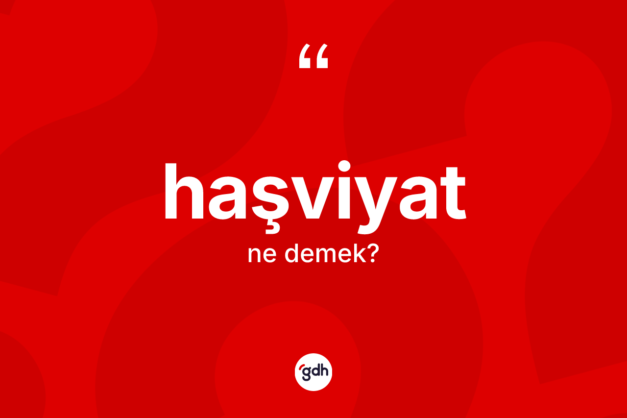 Haşviyat kelimesi nedir? Haşviyat kelimesinin TDK anlamı nedir?