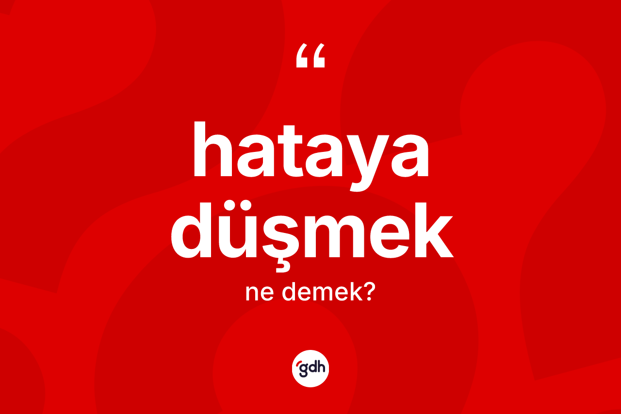 Hataya düşmek ifadesi nedir? Hataya düşmek ifadesi nerede kullanılır?