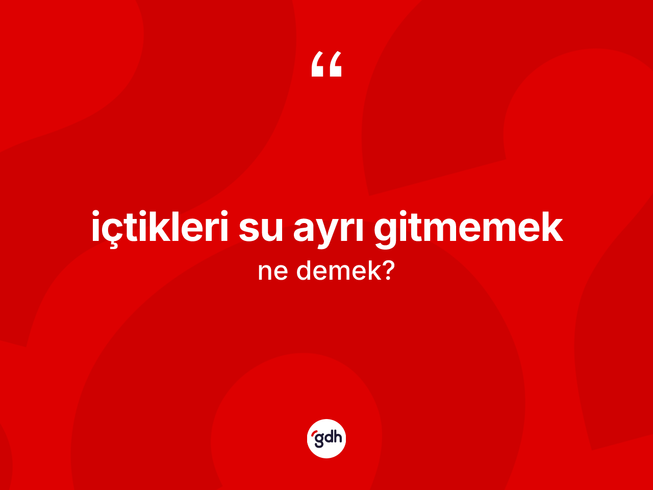 İçtikleri su ayrı gitmemek ne anlama gelir? İçtikleri su ayrı gitmemek ifadesinin TDK anlamı nedir?