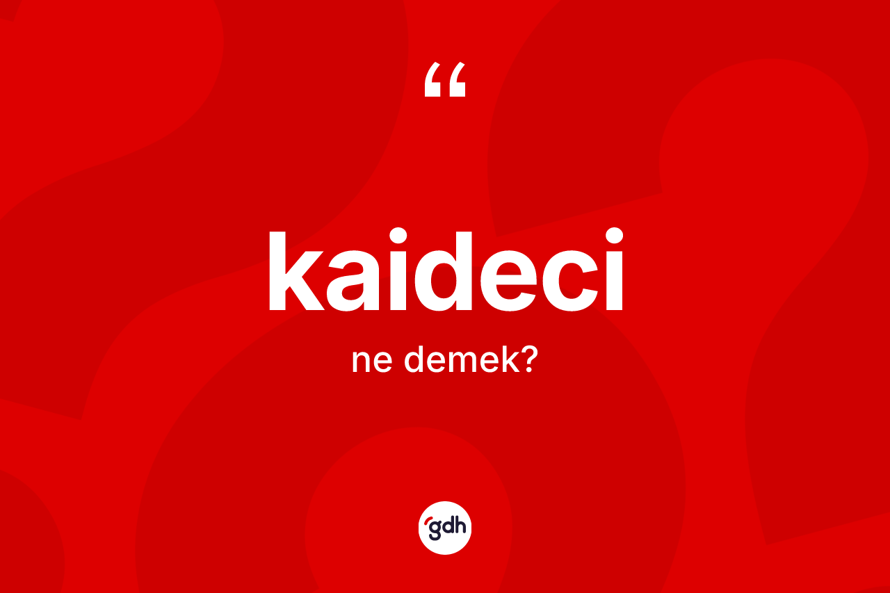 Kaideci kelimesi ne anlama gelir? Kaidecinin sözlükteki anlamı nedir?