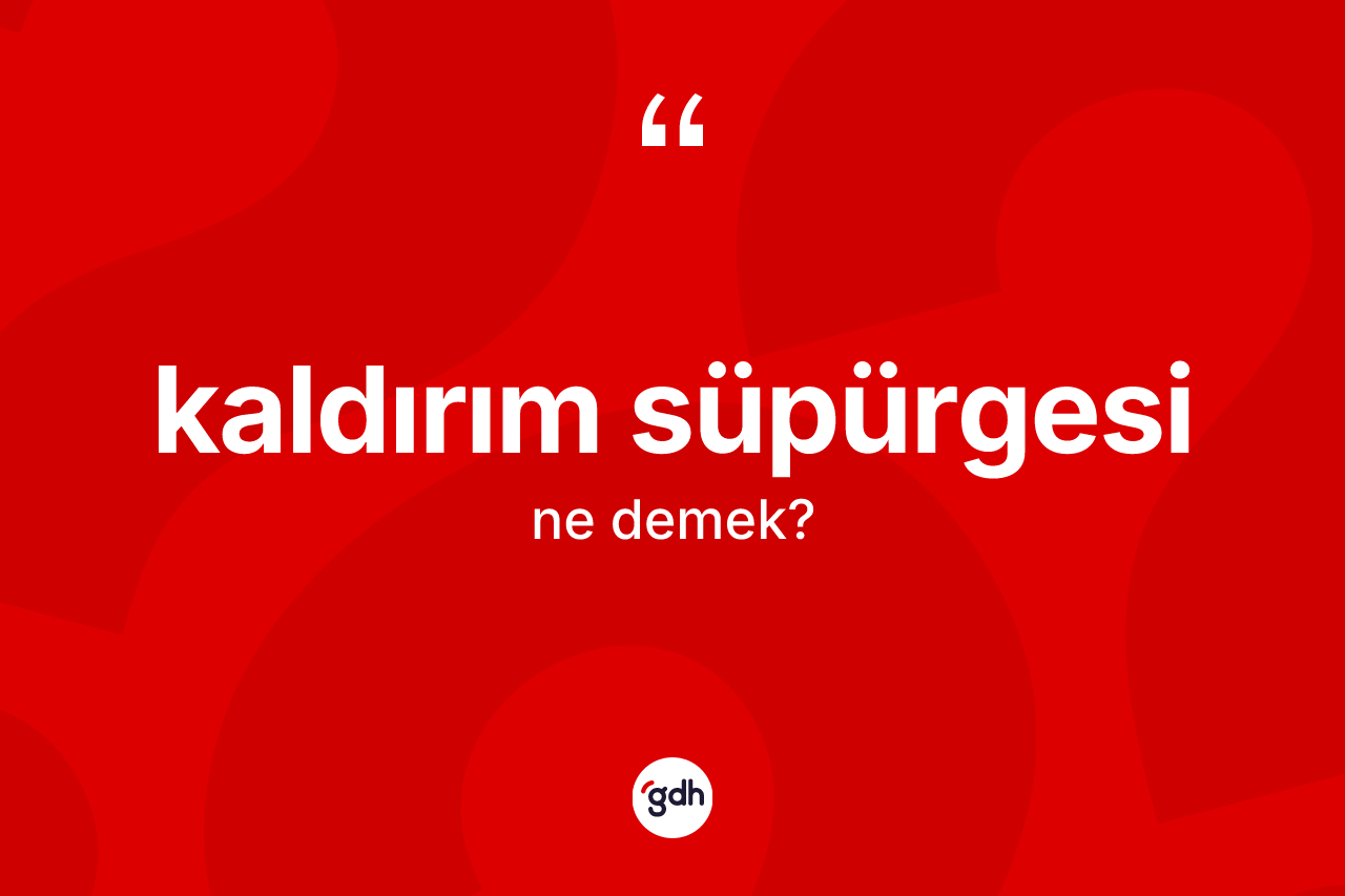 Kaldırım süpürgesi kelimesi nedir? Kaldırım süpürgesinin TDK'ya göre anlamı nedir?