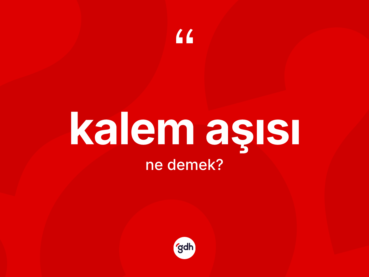 Kalem aşısı kelimesinin tanımı nedir? Kalem aşısının TDK'ya göre anlamı nedir?