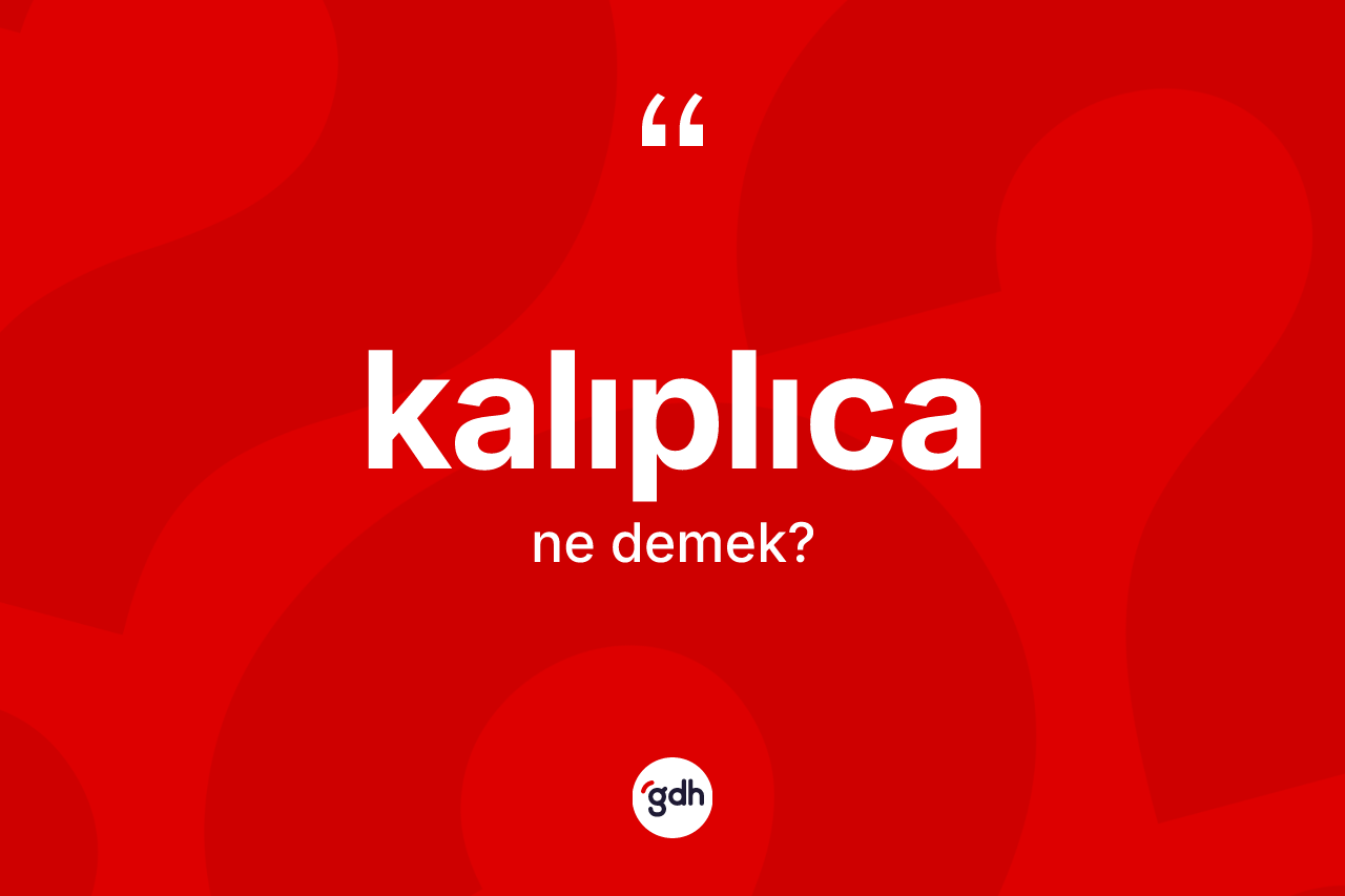 Kalıplıca kelimesinin sözlükteki tanımı nedir? Kalıplıcanın kısaca tanımı nedir?