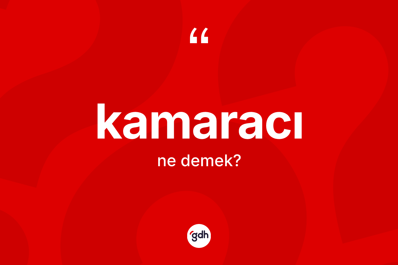 Kamaracı kelimesi nedir? Kamaracı kelimesinin TDK anlamı nedir?