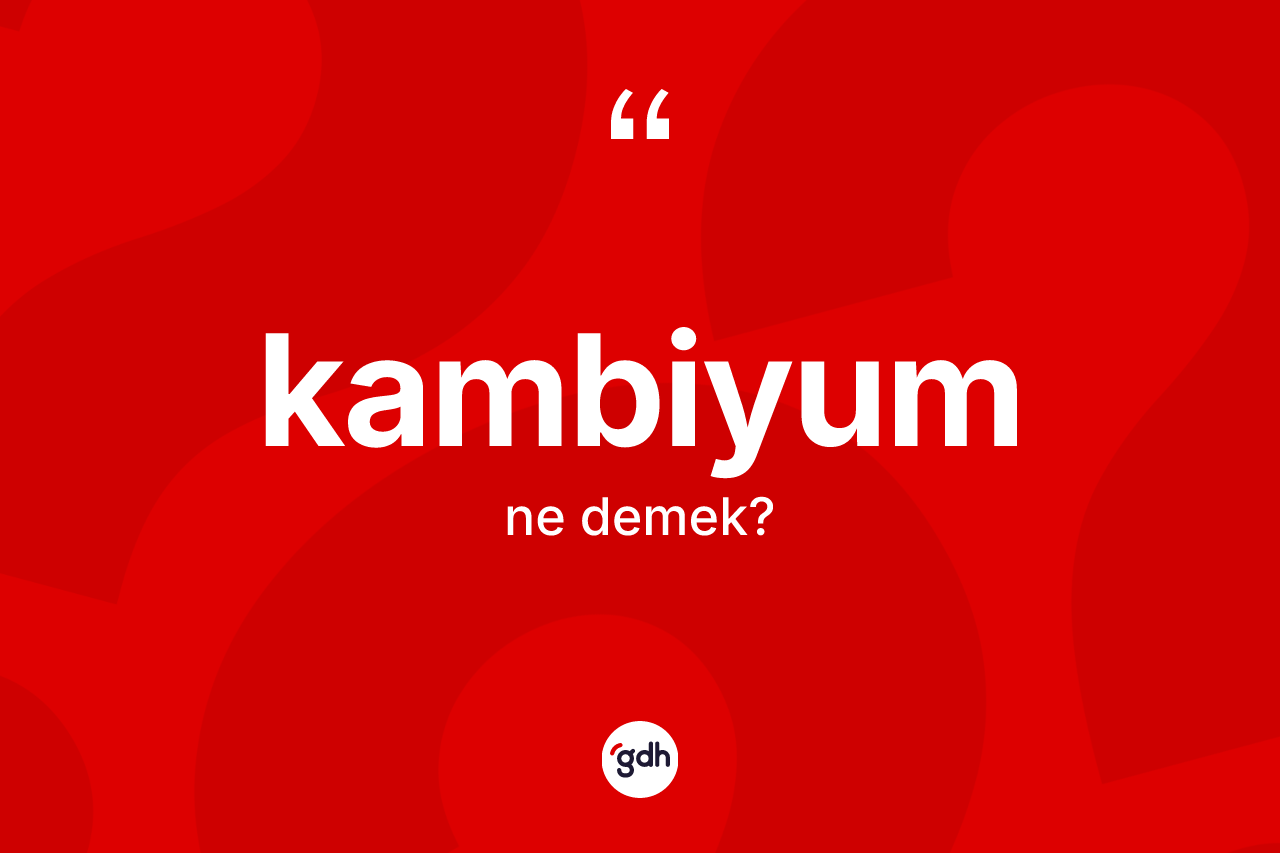 Kambiyum kelimesinin anlamı nedir? Kambiyumun TDK'ya göre anlamı nedir?