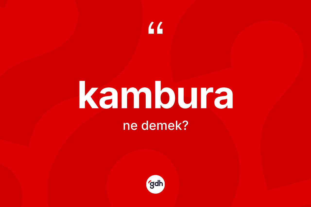 Kambura kelimesinin tanımı nedir? Kamburanın TDK'ya göre anlamı nedir?