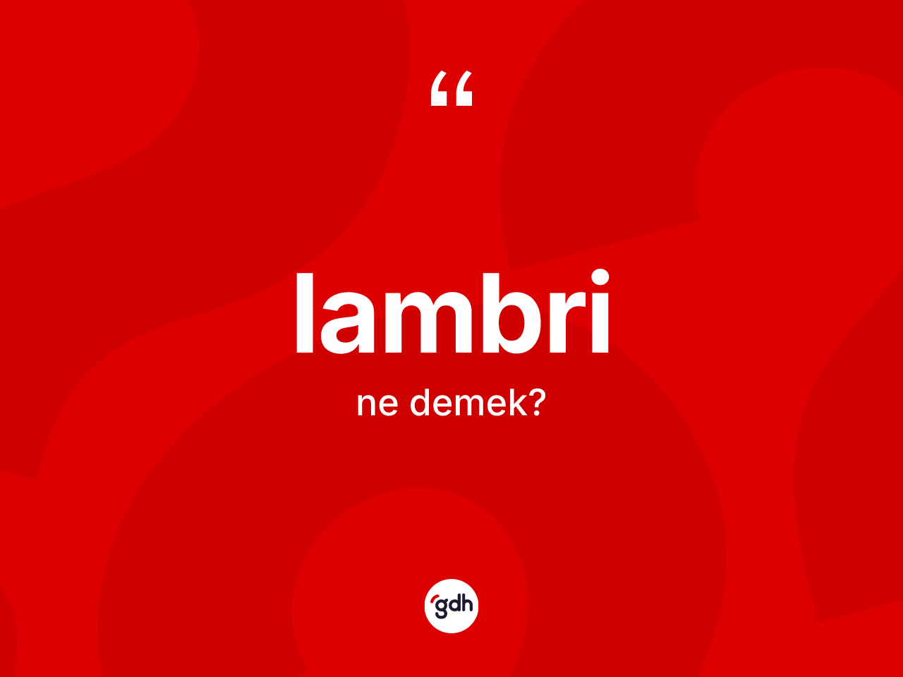 Lambri kelimesinin sözlükteki tanımı nedir? Lambri kelimesinin kaç farklı anlamı var?