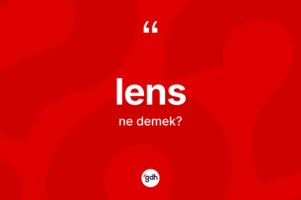 Lens kelimesi ne demek? Lens kelimesinin kaç farklı anlamı var?