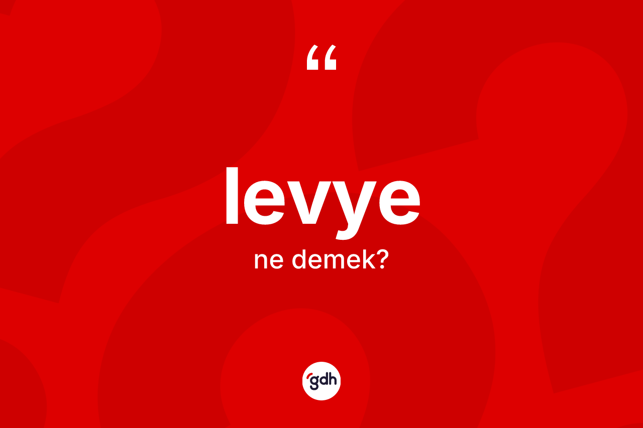 Levye kelimesinin tanımı nedir? Levyenin TDK'ya göre anlamı nedir?
