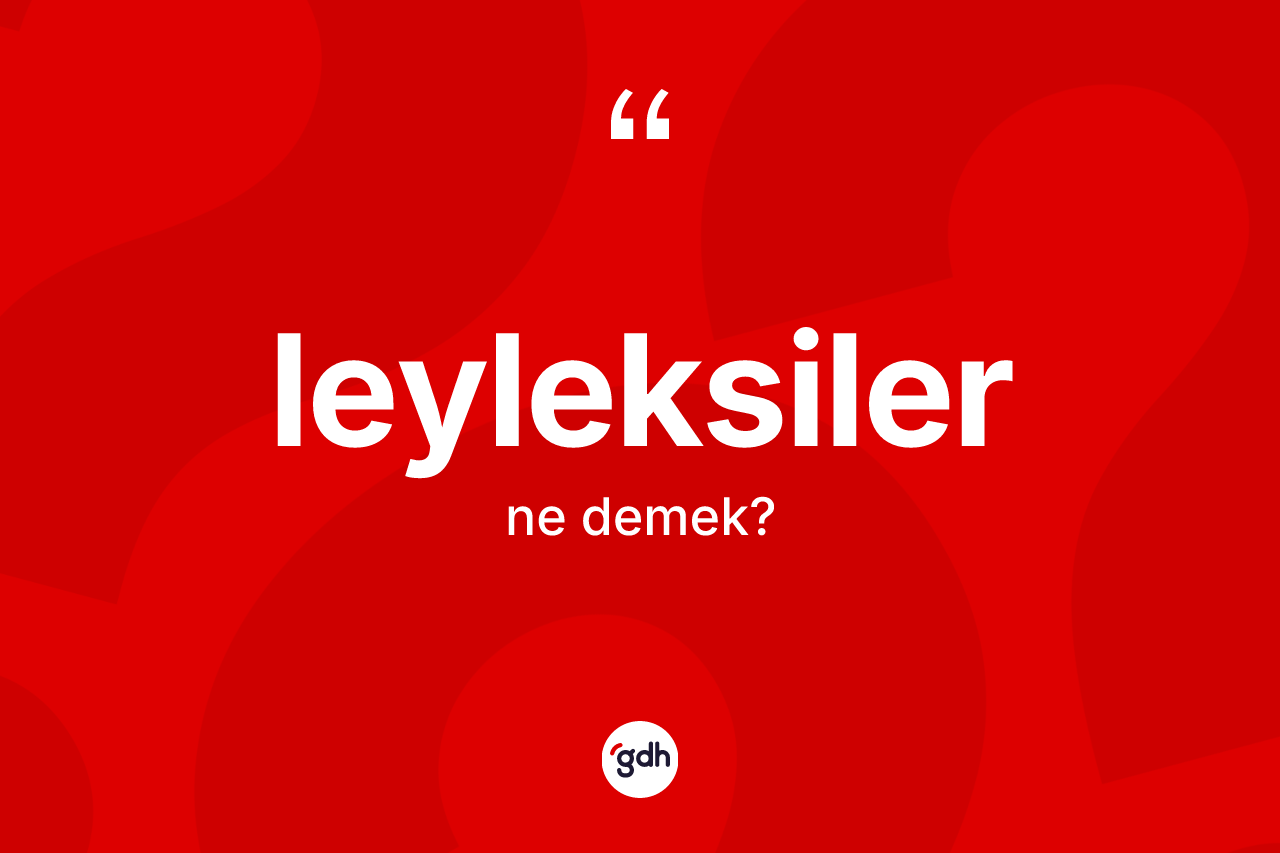 Leyleksiler kelimesi nedir? Leyleksiler kelimesinin TDK anlamı nedir?