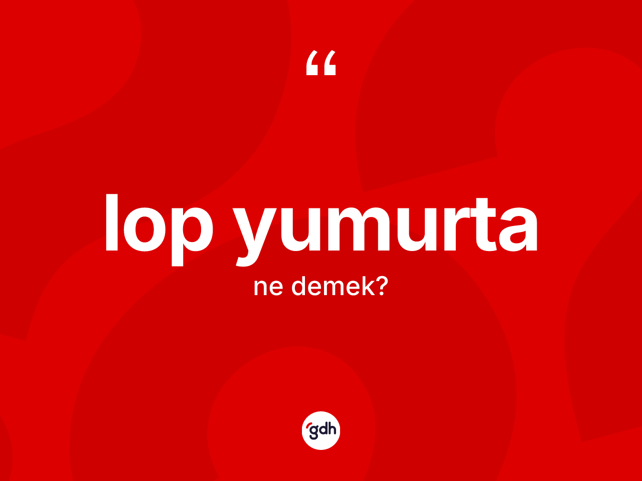 Lop yumurta ne anlama gelir? Lop yumurta kelimesinin kaç farklı anlamı var?