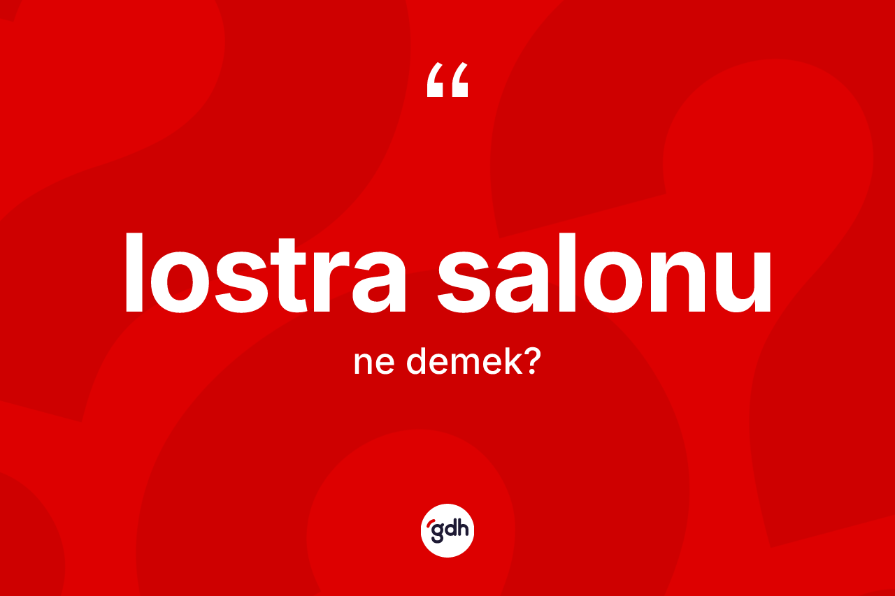 Lostra salonu kelimesi ne demek? Lostra salonu kelimesinin TDK anlamı nedir?