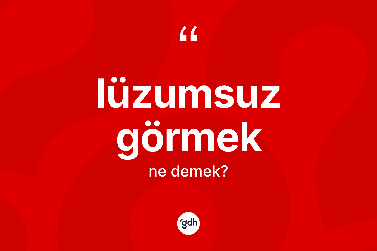 Lüzumsuz görmek ifadesinin kısaca anlamı nedir? Lüzumsuz görmek sözü nerede kullanılır?