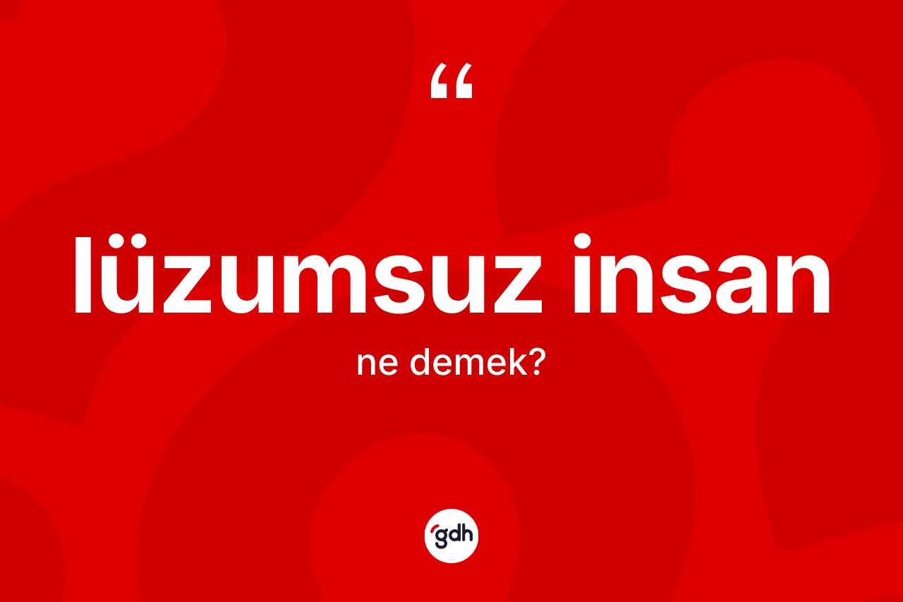 Lüzumsuz insan  ne anlama gelir? Lüzumsuz insan ın TDK'ya göre anlamı nedir?