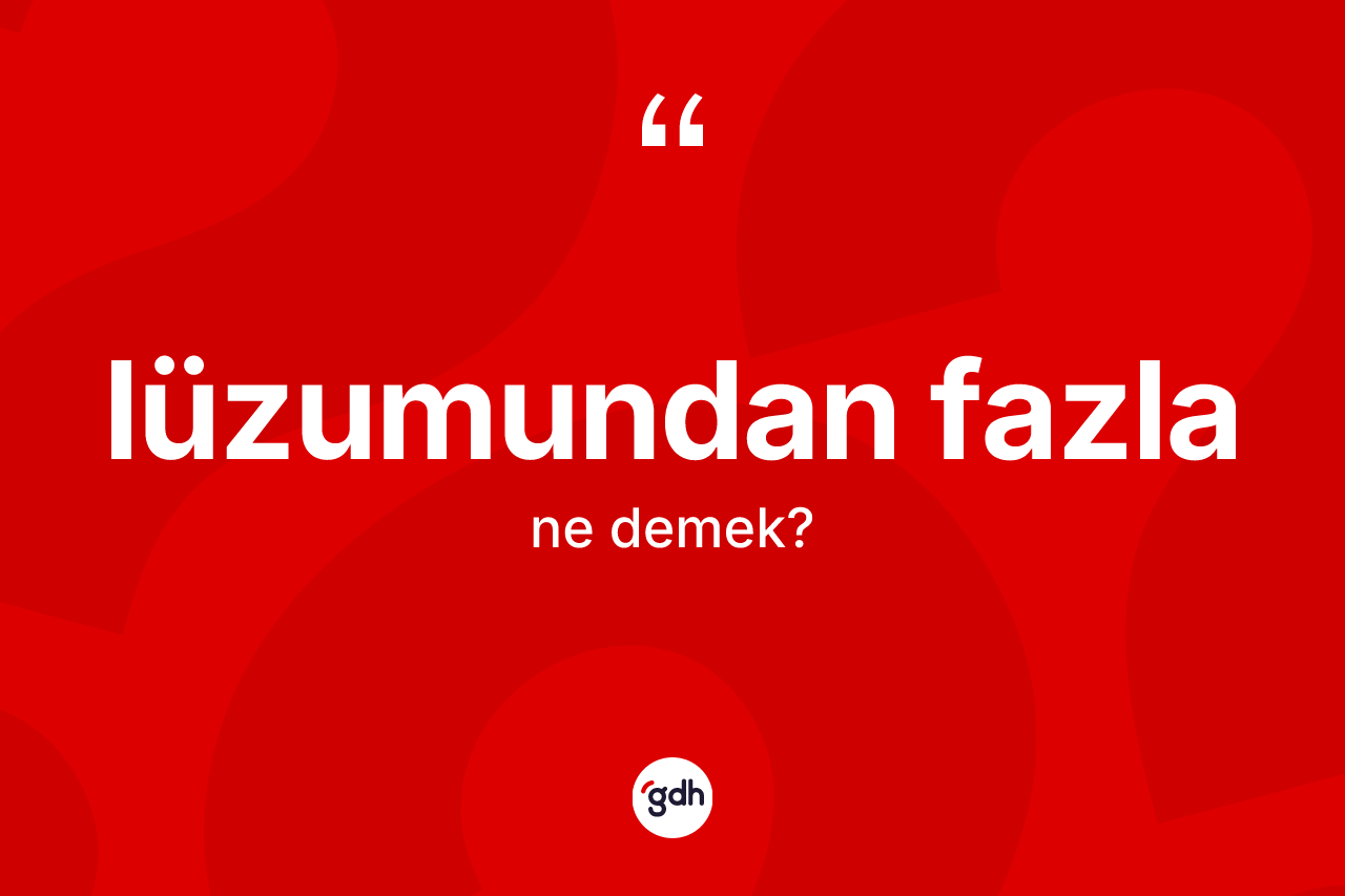 Lüzumundan fazla ne anlama gelir? Lüzumundan fazla sözü hangi durumlarda kullanılır?