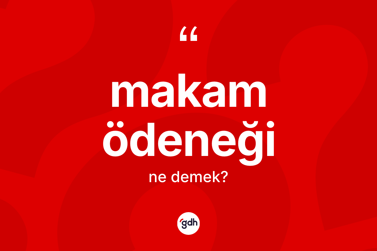 Makam ödeneği kelimesinin anlamı nedir? Makam ödeneğinin TDK'ya göre anlamı nedir?