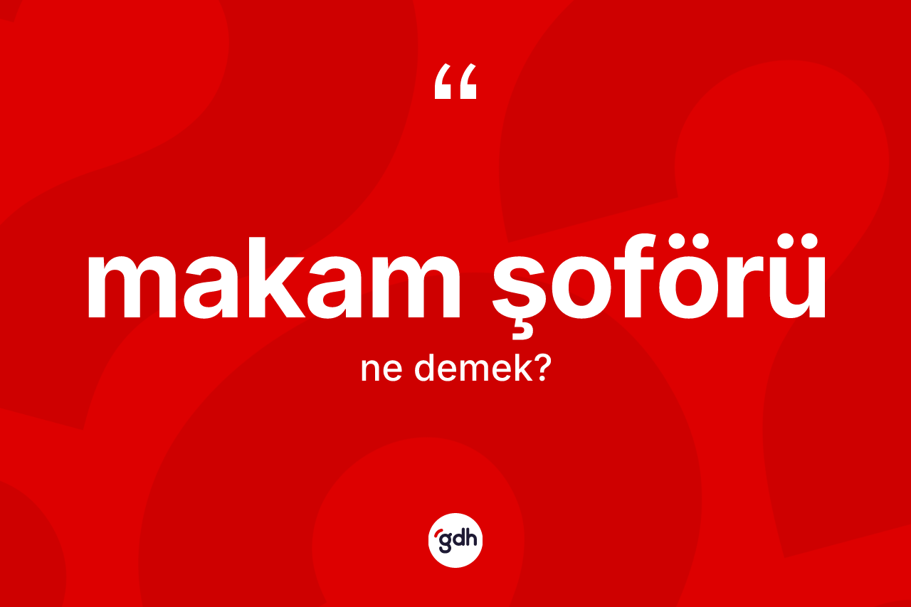 Makam şoförü kelimesinin anlamı nedir? Makam şoförünün sözlükteki anlamı nedir?