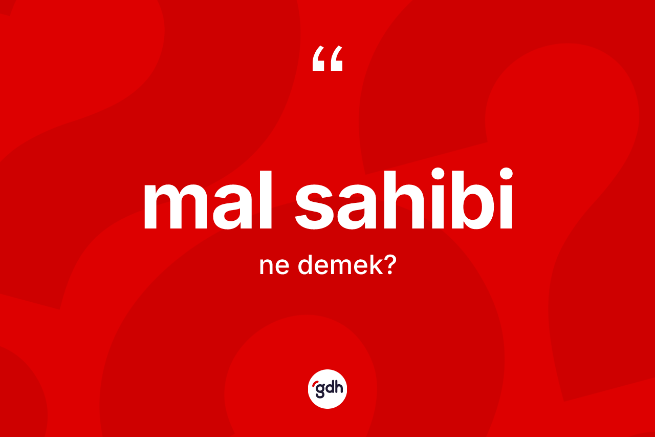 Mal sahibi ne anlama gelir? Mal sahibinin sözlükteki anlamı nedir?