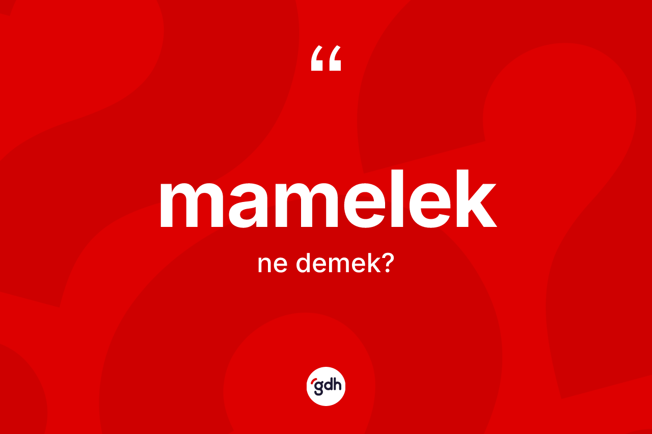 Mamelek kelimesi nedir? Mameleğin kısaca tanımı nedir?