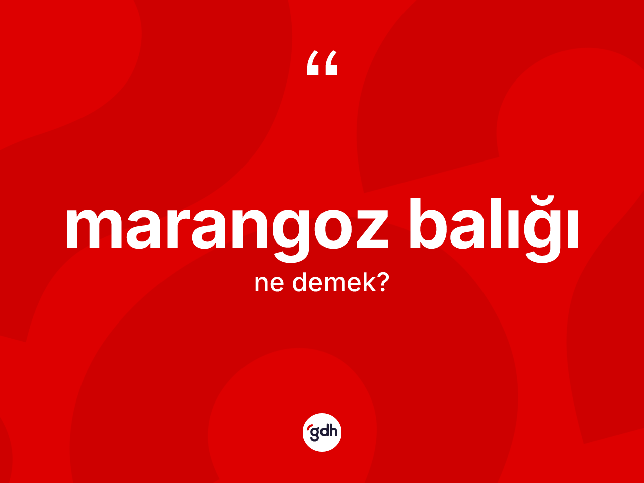 Marangoz balığı nedir? Marangoz balığı kelimesinin TDK'ya göre açıklaması nedir?