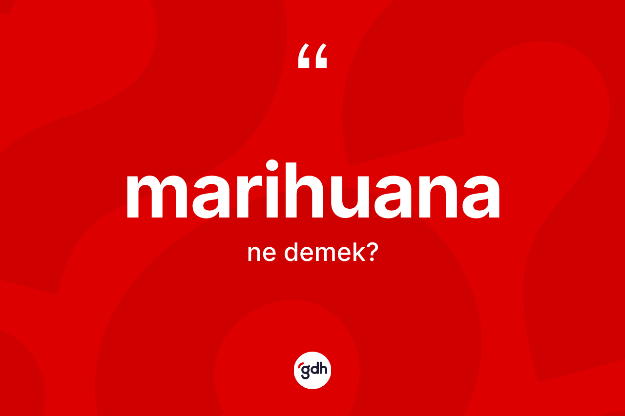 Marihuana kelimesi ne demek? Marihuananın TDK'ya göre anlamı nedir?